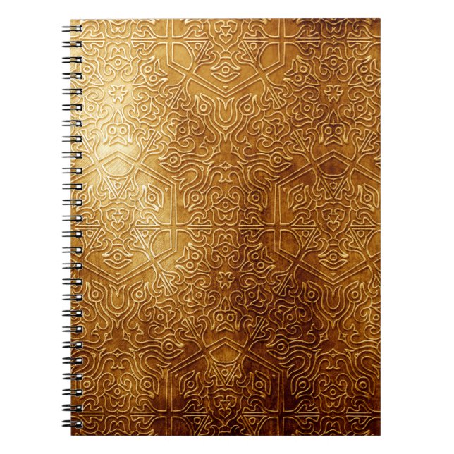 Classic Ornate Gold Metal Plate Notebook (Front)