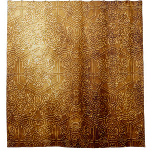 Classic Ornate Gold Metal Plate Shower Curtain