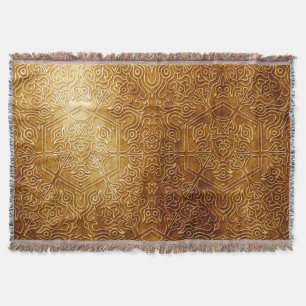 Classic Ornate Gold Metal Plate Throw Blanket