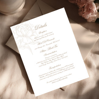 Classic Outline Floral Details Enclosure Card