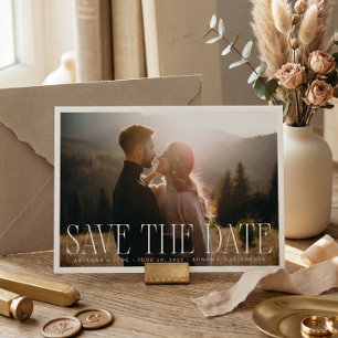 Classic Overlay Photo Wedding Save The Date