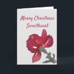 Classic Painted Red Rose Romantic Christmas Holiday Card<br><div class="desc">Classic Painted Red Rose Romantic Christmas Holiday Card</div>