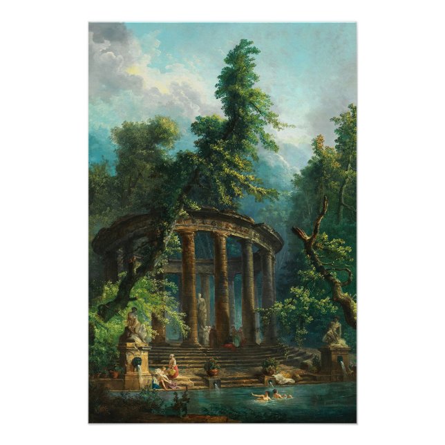 Classic Painting - The Bathing Pool Poster (Front)