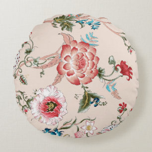 Classic paisley and fine lace pattern, Persian pat Round Cushion
