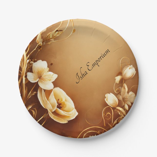 Classic paper plate with a floral design (Front)