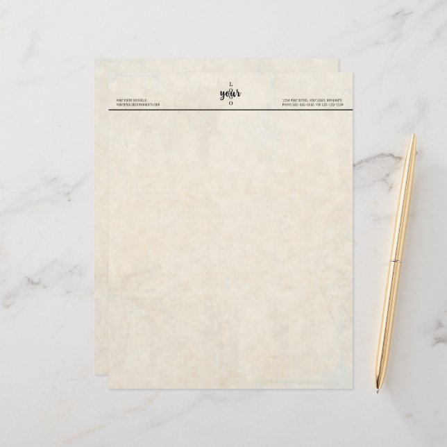 Classic Parchment Vintage Style Logo Letterhead (Front/Back In Situ)