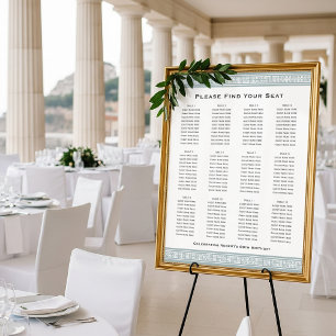 Classic Party Seating Plan 12 Tables Sign Grey