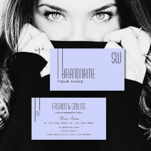 Classic Pastel Blue with Monogram Professional Business Card