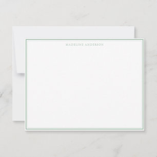 Classic Pastel Green and Thin Border Name Card