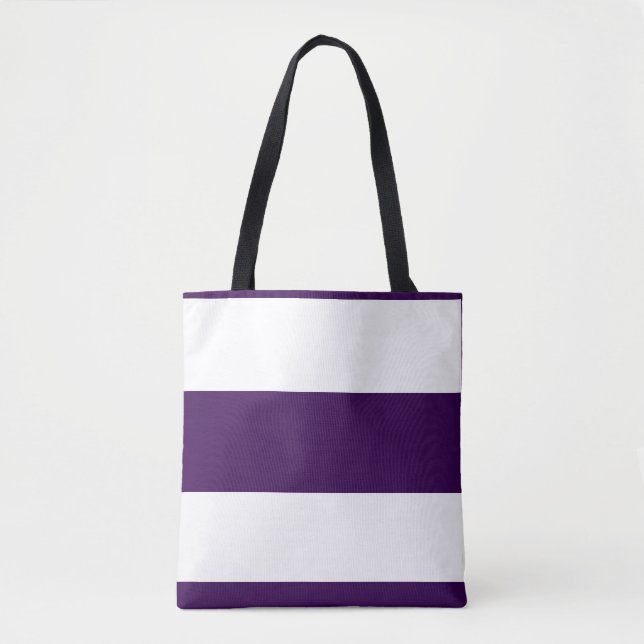Classic Pastel Purple +  White Stripes Tote Bag (Front)