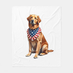 Classic Patriotic Golden Retriever Vintage Shirt 2 Fleece Blanket