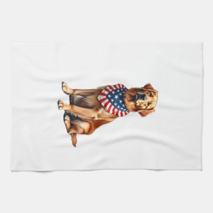 Classic Patriotic Golden Retriever Vintage Shirt 2 Tea Towel