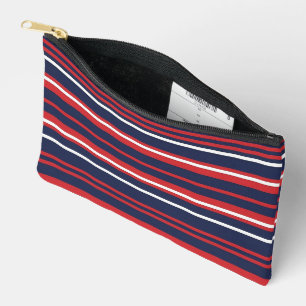 Classic Patriotic Red White Blue Stripes Seamless Accessory Pouch
