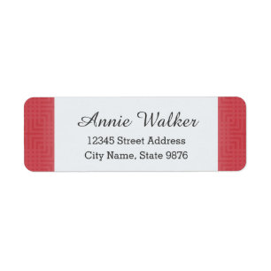 Classic Pattern -Crimson Red- Custom Return Address Label