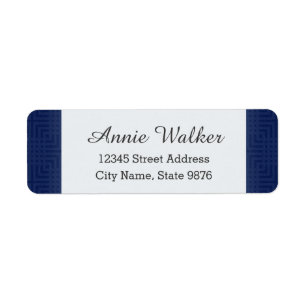 Classic Pattern -Navy Blue- Return Address Label