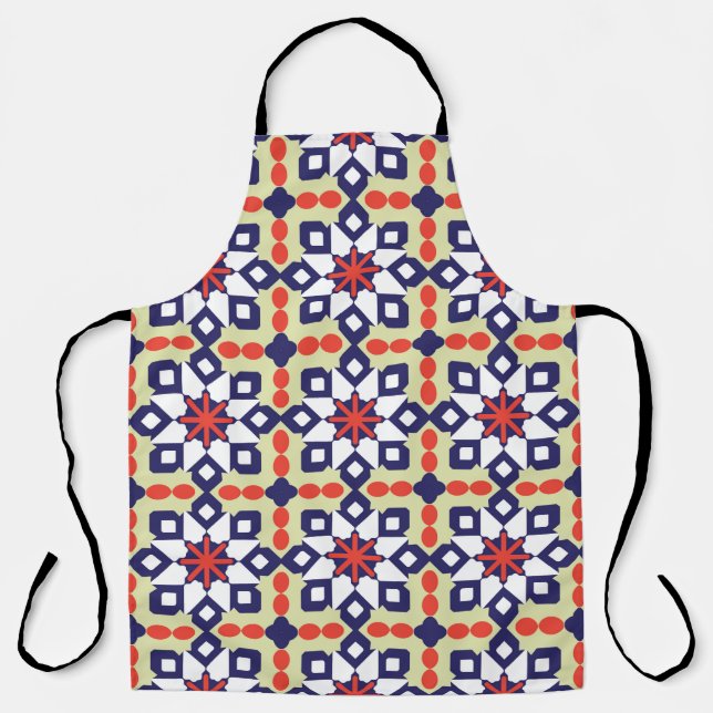 Classic Pattern Ornament,Seamless Geometric Patter Apron (Front)