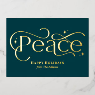 Classic Peace Foil Business Holiday Card