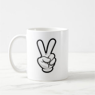 Classic Peace Hand Symbol Icon Coffee Mug