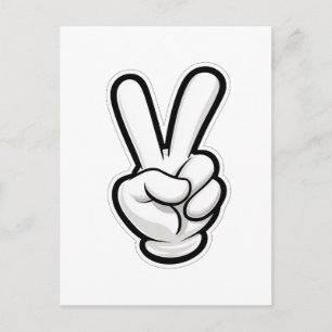 Classic Peace Hand Symbol Icon Postcard