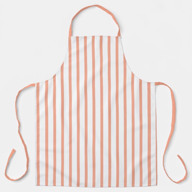 Classic Peach Stripe Apron (Front)
