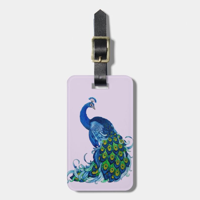 Classic Peacock Design Luggage Tag (Front Vertical)
