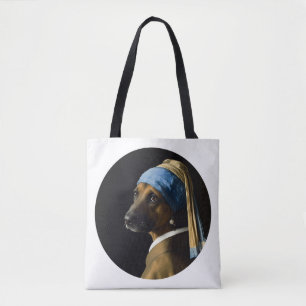 Classic Pearl Portrait–Inspired German Shepherd Tote Bag