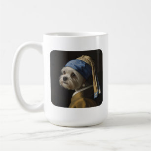 Classic Pearl Portrait–Inspired Maltese Coffee Mug