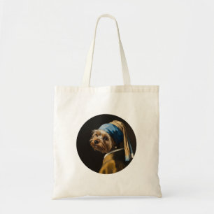 Classic Pearl Portrait–Inspired Yorkshire Terrier  Tote Bag