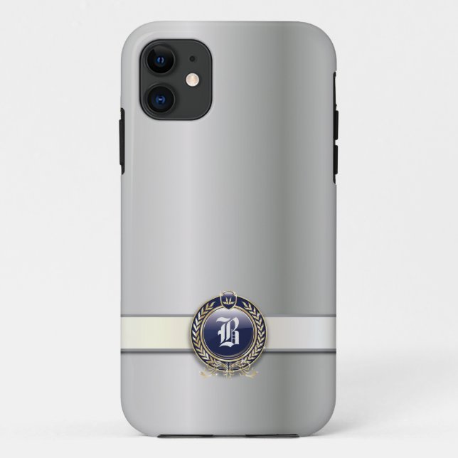 Classic Pearl Silver Monogram iPhone 5 Case (Back)
