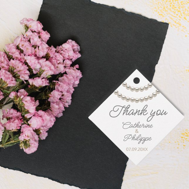 Classic Pearl Wedding Favour Tags (Creator Uploaded)