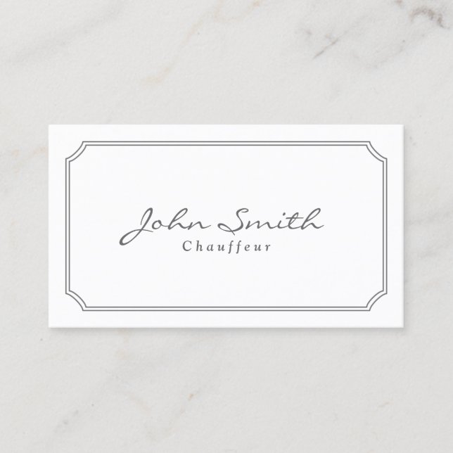 Classic Pearl White Chauffeur Business Card (Front)