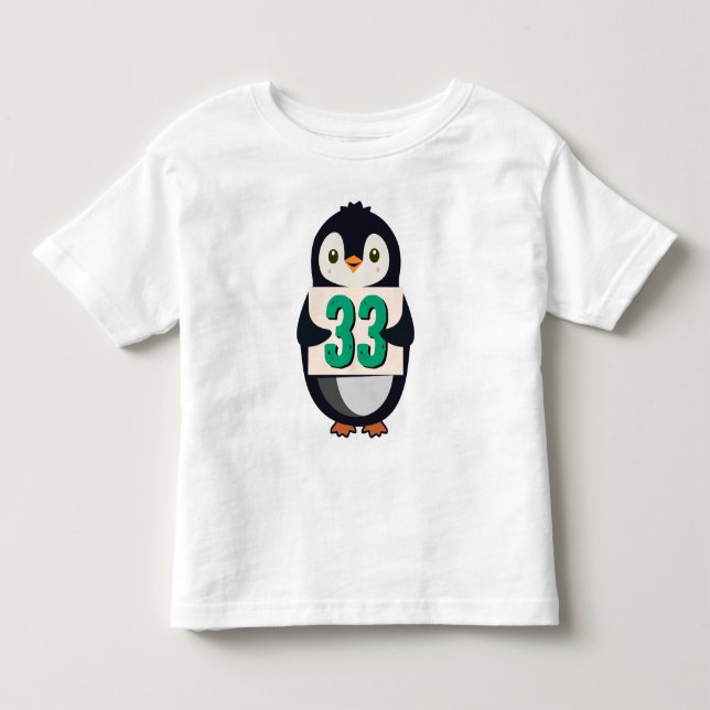 Classic Penguin Jersey Tee - Custom Number (Front)