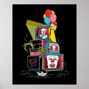 Classic Pennywise TV Stack - You'll Float Too Poster
