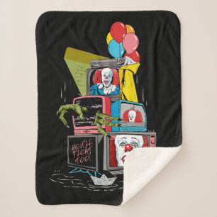 Classic Pennywise TV Stack - You'll Float Too Sherpa Blanket