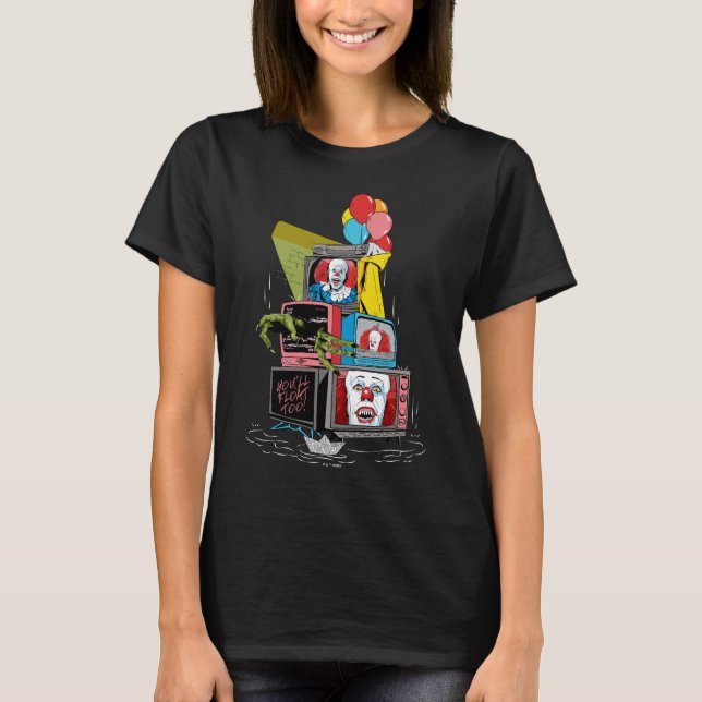 Classic Pennywise TV Stack - You'll Float Too T-Shirt (Front)