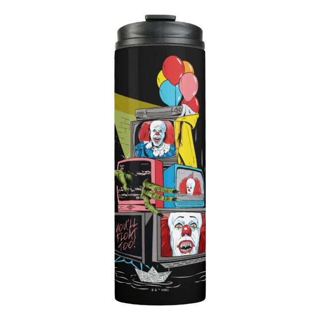 Classic Pennywise TV Stack - You'll Float Too Thermal Tumbler (Front)
