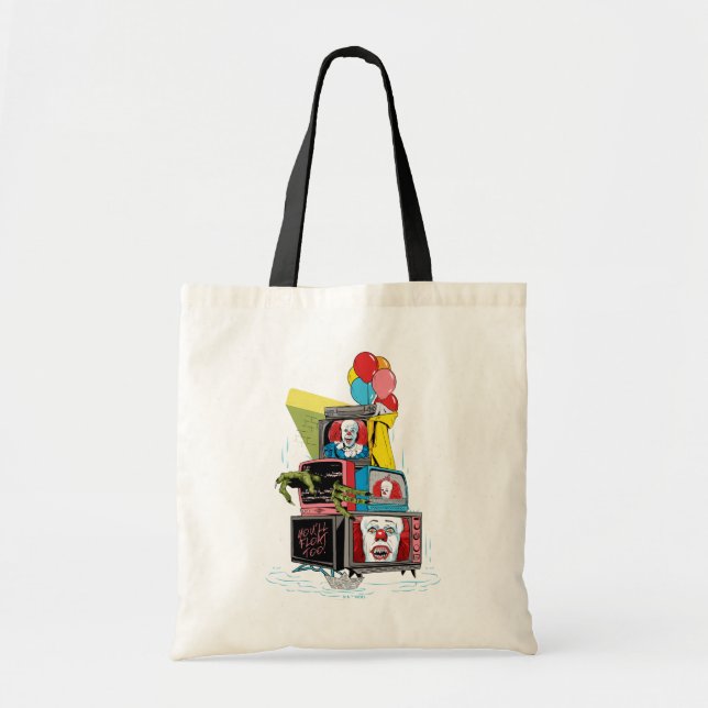 Classic Pennywise TV Stack - You'll Float Too Tote Bag (Front)