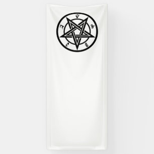 Classic pentagram symbol banner