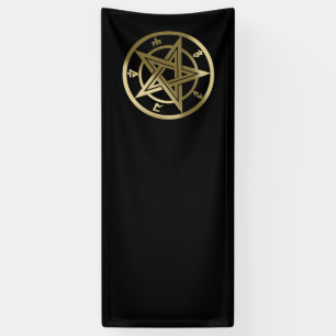 Classic pentagram symbol banner