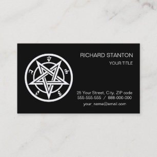 Classic pentagram symbol business card