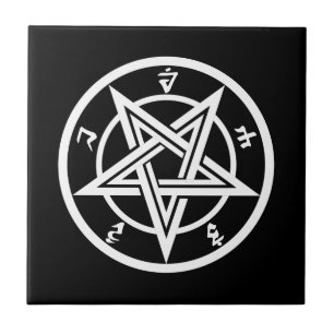 Classic pentagram symbol ceramic tile