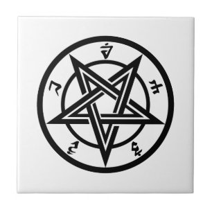 Classic pentagram symbol ceramic tile
