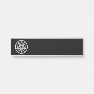 Classic pentagram symbol door sign