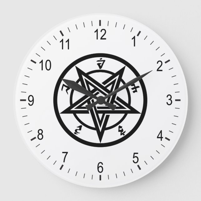 Classic Pentagram symbol Large Clock (Front)