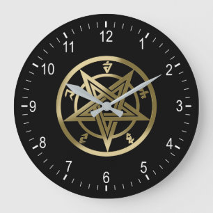 Classic pentagram symbol large clock