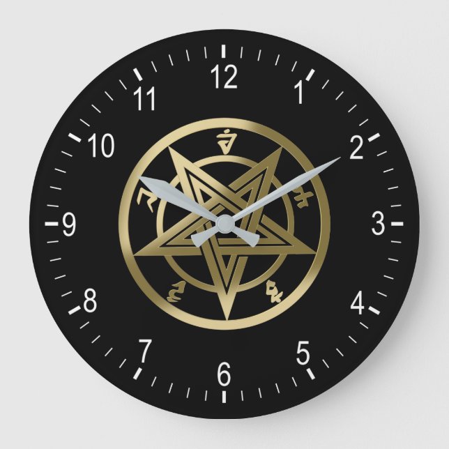 Classic pentagram symbol large clock (Front)