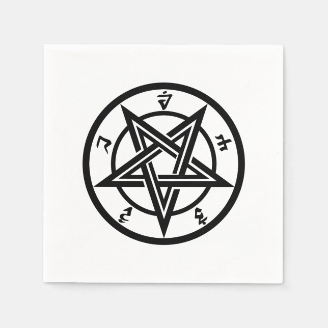 Classic pentagram symbol napkin (Front)