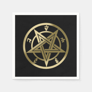 Classic pentagram symbol napkin