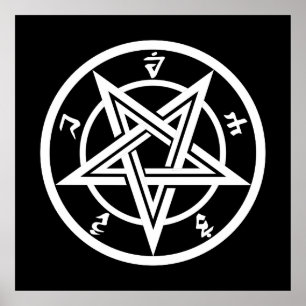 Classic pentagram symbol poster