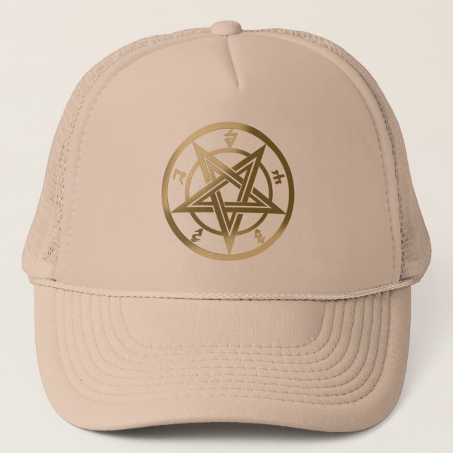 Classic pentagram symbol trucker hat (Front)